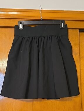 Express Black Circle Skirt with Ribbed Waistband